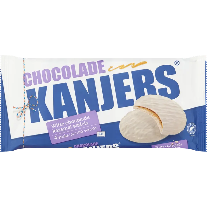 Kanjers Witte Chocolade Karamel Wafels 4 Stuks