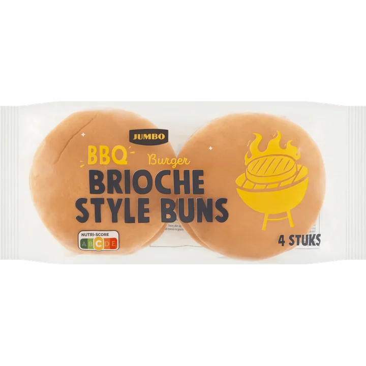 Jumbo BBQ Burger Brioche Style Buns 4 Stuks