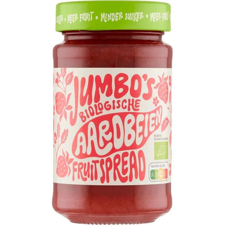 Jumbo's Biologische Aardbeien Fruitspread 250 g