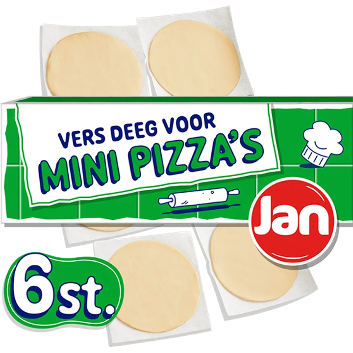 JAN Mini Pizzadeeg 6st