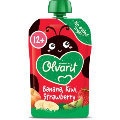 Olvarit Knijpfruit banana, kiwi, strwaberry 12m+