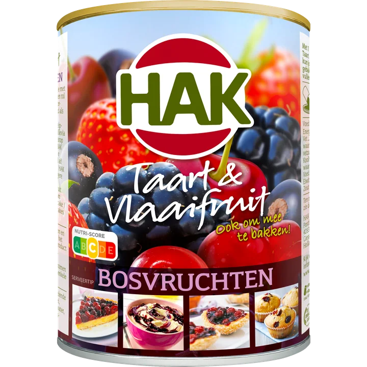 Hak Taart & Vlaaifruit Bosvruchten 430 g