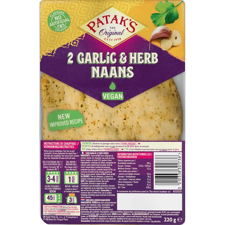 Pataks Naan garlic & coriander